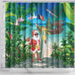 Afro Christmas in Mayotte Shower Curtain Santa Chill on Tropical Beach - African Pride