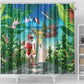 Afro Christmas in Mayotte Shower Curtain Santa Chill on Tropical Beach - African Pride