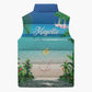 Mayotte Christmas Sleeveless Puffer Jacket Santa Chill on Tropical Beach
