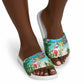 Mayotte Christmas Slide Sandals Santa Chill on Tropical Beach