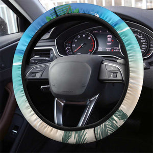 Afro Christmas in Mayotte Steering Wheel Cover Santa Chill on Tropical Beach - African Pride