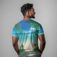 Afro Christmas in Mayotte T shirt Santa Chill on Tropical Beach - African Pride