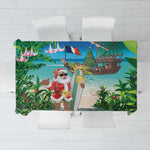 Afro Christmas in Mayotte Tablecloth Santa Chill on Tropical Beach - African Pride