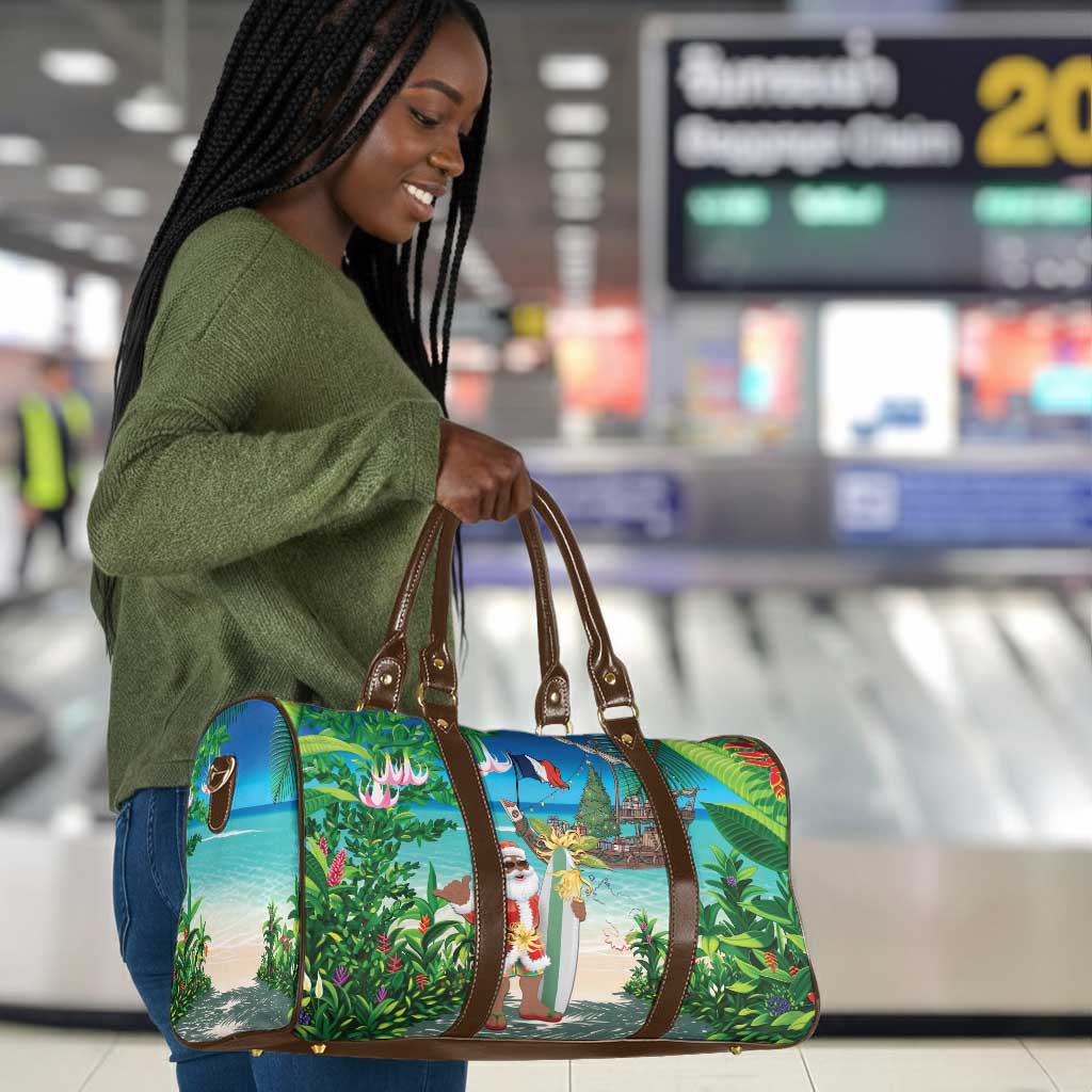 Mayotte Christmas Travel Bag Santa Chill on Tropical Beach