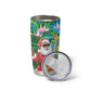 Afro Christmas in Mayotte Tumbler Cup Santa Chill on Tropical Beach - African Pride