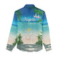 Afro Christmas in Mayotte Women Casual Shirt Santa Chill on Tropical Beach - African Pride