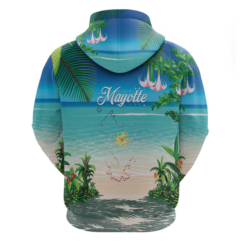 Afro Christmas in Mayotte Zip Hoodie Santa Chill on Tropical Beach - African Pride