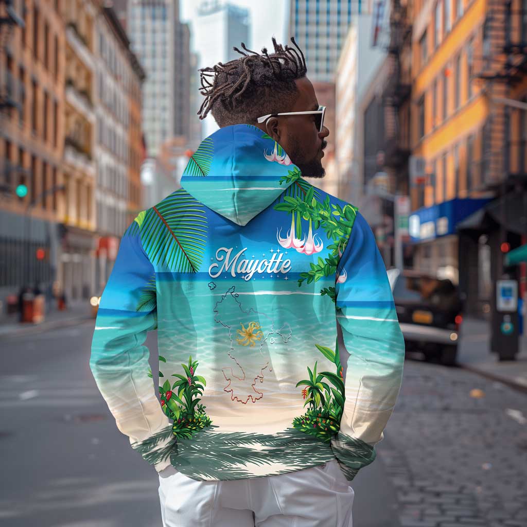 Afro Christmas in Mayotte Zip Hoodie Santa Chill on Tropical Beach - African Pride