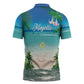 Mayotte Christmas Zipper Polo Shirt Santa Chill on Tropical Beach
