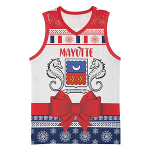 Afro Christmas in Mayotte Personalized Basketball Jersey Joyeux Noel - African Pride