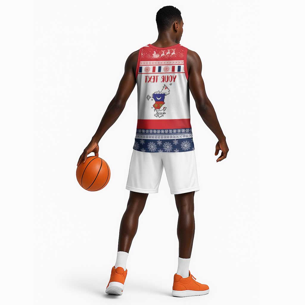 Afro Christmas in Mayotte Personalized Basketball Jersey Joyeux Noel - African Pride