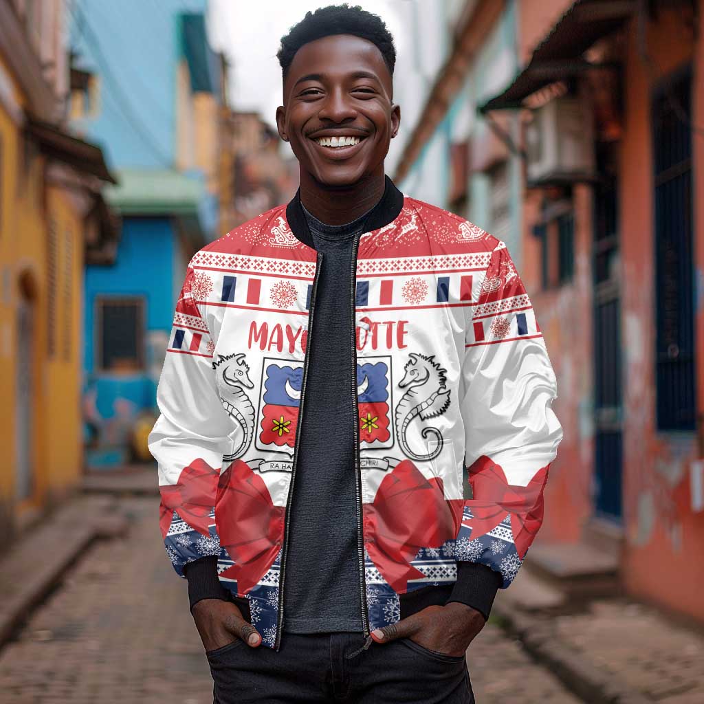 Afro Christmas in Mayotte Personalized Bomber Jacket Joyeux Noel - African Pride