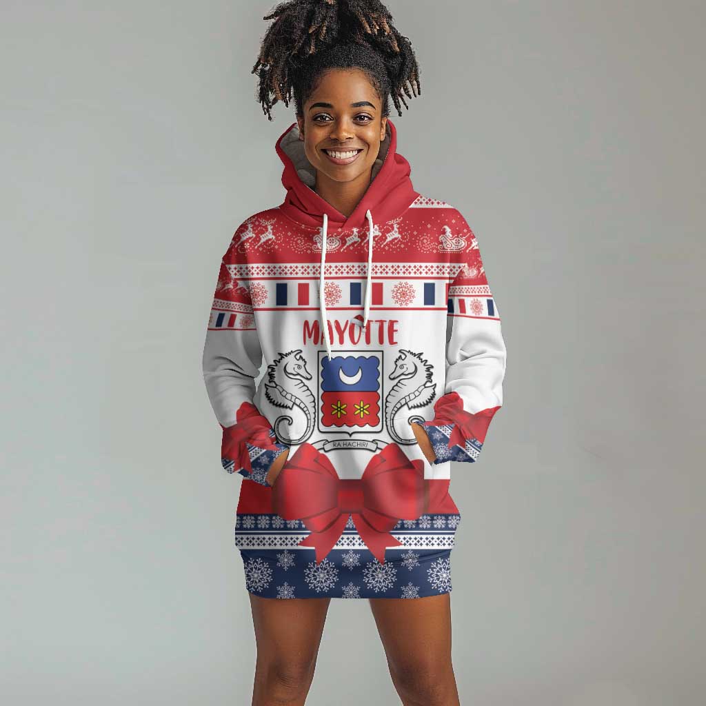 Afro Christmas in Mayotte Personalized Hoodie Dress Joyeux Noel - African Pride
