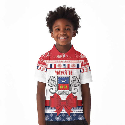 Afro Christmas in Mayotte Personalized Kid Polo Shirt Joyeux Noel - African Pride