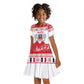 Afro Christmas in Mayotte Personalized Kid Short Sleeve Dress Joyeux Noel - African Pride
