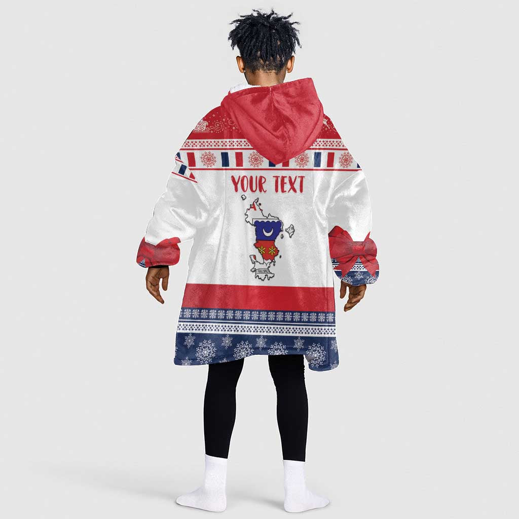 Afro Christmas in Mayotte Personalized Kid Wearable Blanket Hoodie Joyeux Noel - African Pride