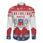 Afro Christmas in Mayotte Personalized Long Sleeve Button Shirt Joyeux Noel - African Pride