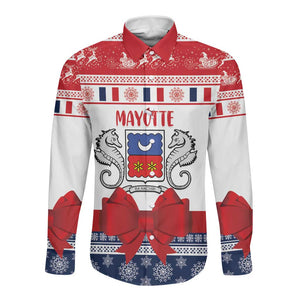 Afro Christmas in Mayotte Personalized Long Sleeve Button Shirt Joyeux Noel - African Pride