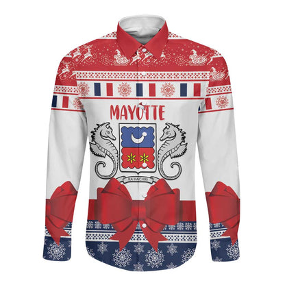 Afro Christmas in Mayotte Personalized Long Sleeve Button Shirt Joyeux Noel - African Pride