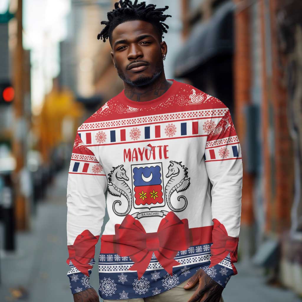 Afro Christmas in Mayotte Personalized Long Sleeve Shirt Joyeux Noel - African Pride