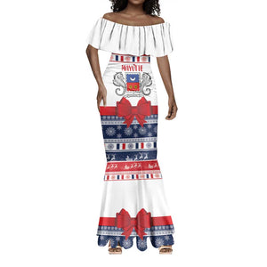 Afro Christmas in Mayotte Personalized Mermaid Dress Joyeux Noel - African Pride