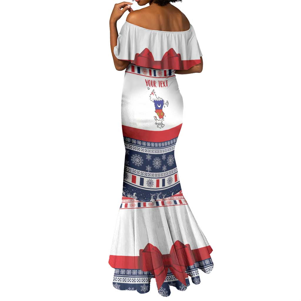 Afro Christmas in Mayotte Personalized Mermaid Dress Joyeux Noel - African Pride