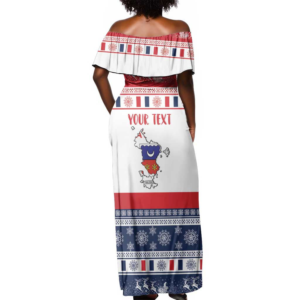Afro Christmas in Mayotte Personalized Off Shoulder Maxi Dress Joyeux Noel - African Pride