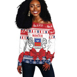 Afro Christmas in Mayotte Personalized Off Shoulder Sweater Joyeux Noel - African Pride
