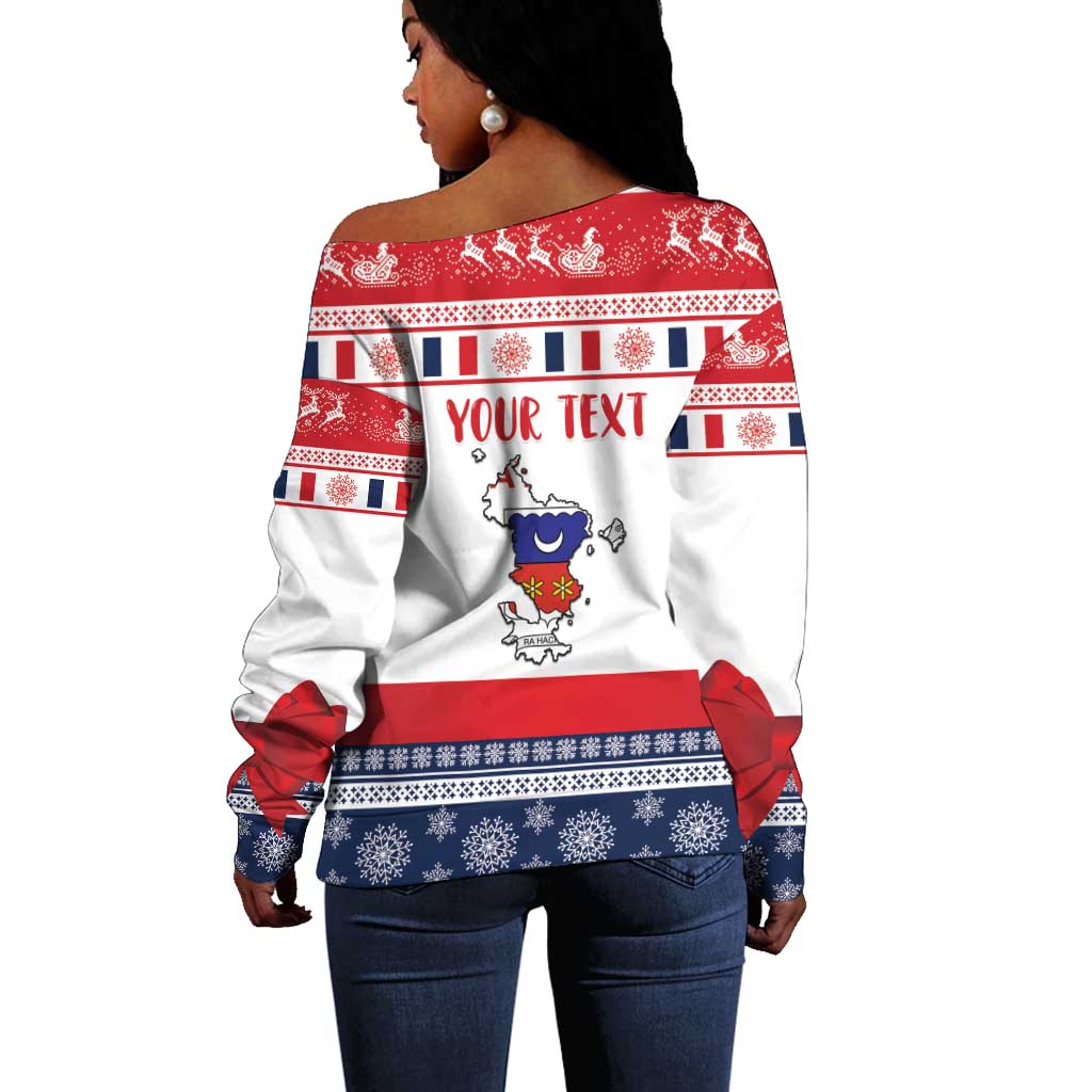 Afro Christmas in Mayotte Personalized Off Shoulder Sweater Joyeux Noel - African Pride