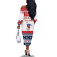 Afro Christmas in Mayotte Personalized Off The Shoulder Long Sleeve Dress Joyeux Noel - African Pride