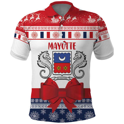 Afro Christmas in Mayotte Personalized Polo Shirt Joyeux Noel - African Pride