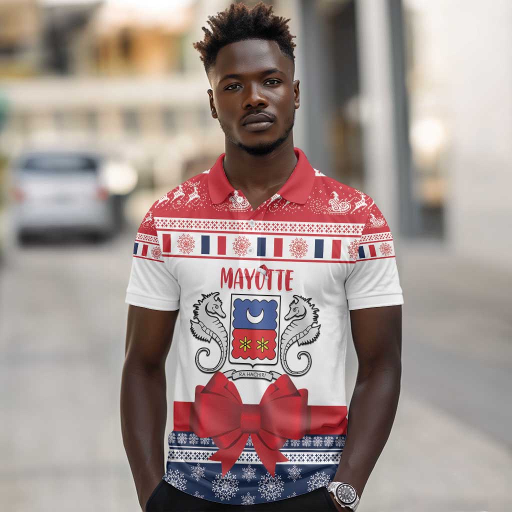 Afro Christmas in Mayotte Personalized Polo Shirt Joyeux Noel - African Pride