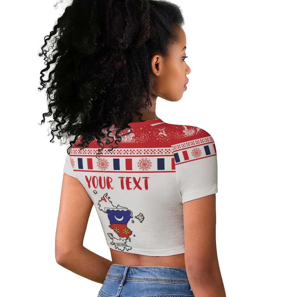 Afro Christmas in Mayotte Personalized Raglan Cropped T shirt Joyeux Noel - African Pride