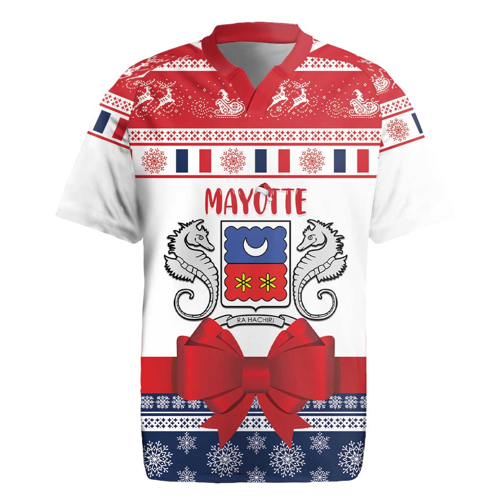 Afro Christmas in Mayotte Personalized Rugby Jersey Joyeux Noel - African Pride