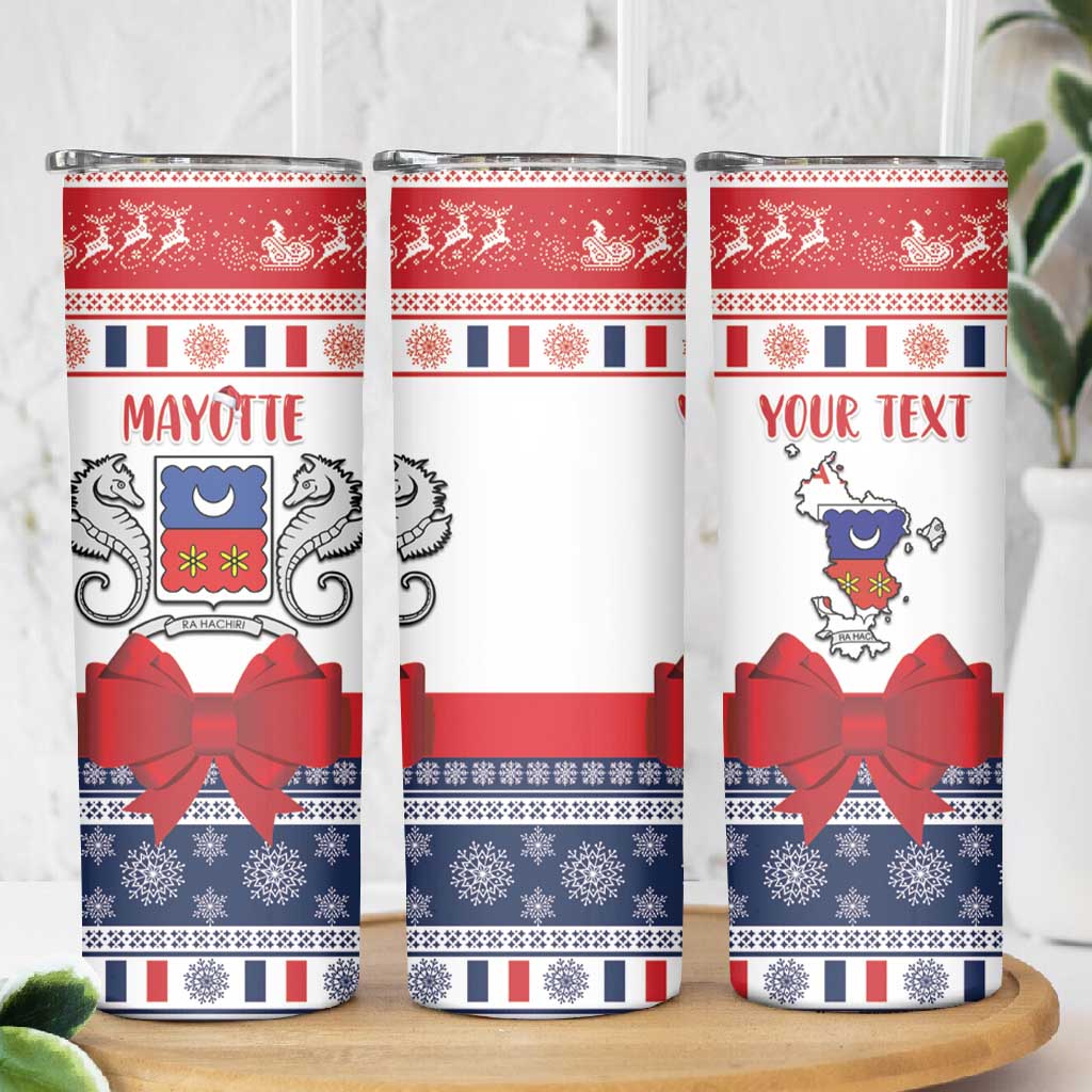 Afro Christmas in Mayotte Personalized Skinny Tumbler Joyeux Noel - African Pride