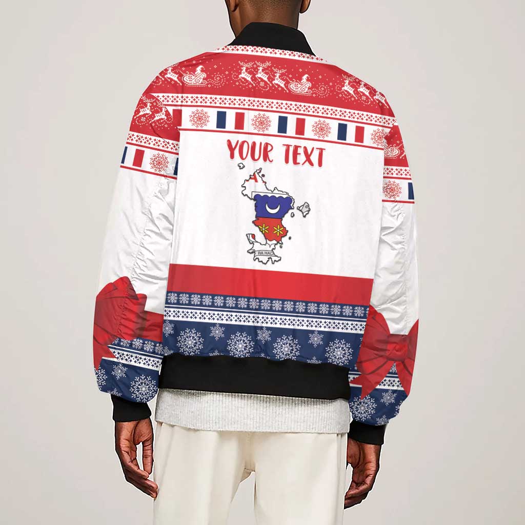 Afro Christmas in Mayotte Personalized Sleeve Zip Bomber Jacket Joyeux Noel - African Pride