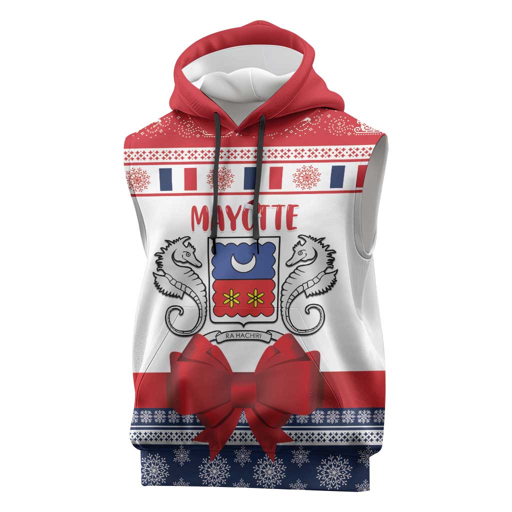 Afro Christmas in Mayotte Personalized Sleeveless Hoodie Joyeux Noel - African Pride