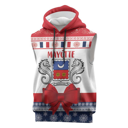 Afro Christmas in Mayotte Personalized Sleeveless Hoodie Joyeux Noel - African Pride