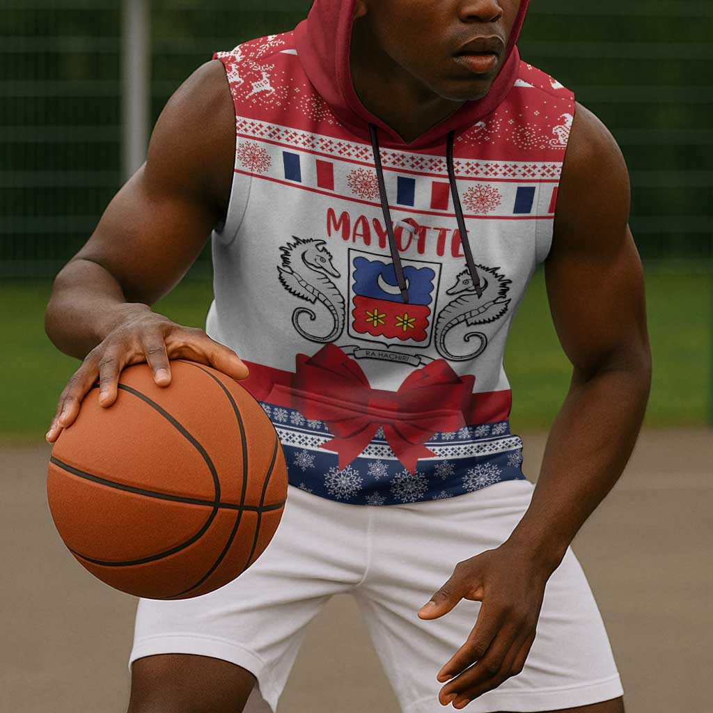Afro Christmas in Mayotte Personalized Sleeveless Hoodie Joyeux Noel - African Pride