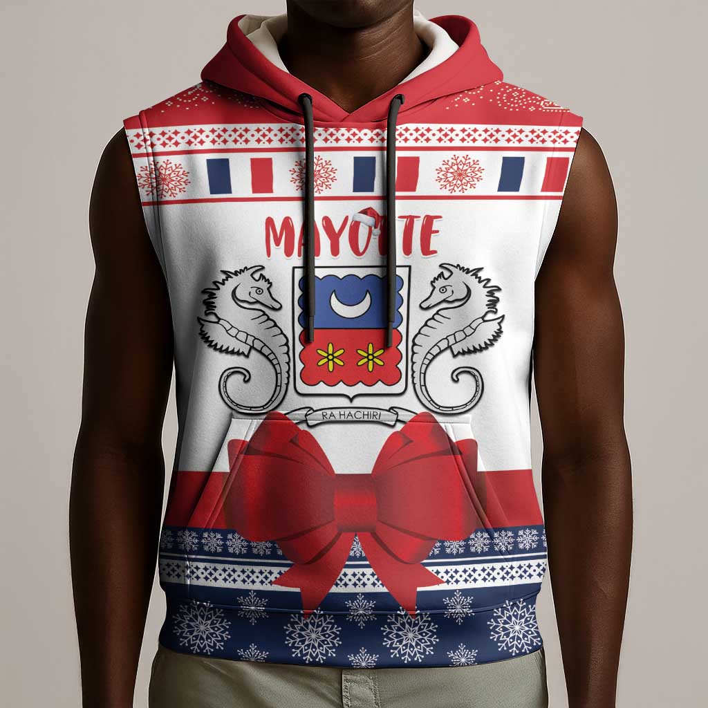 Afro Christmas in Mayotte Personalized Sleeveless Hoodie Joyeux Noel - African Pride