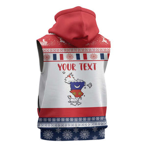 Afro Christmas in Mayotte Personalized Sleeveless Zip Hoodie Joyeux Noel - African Pride