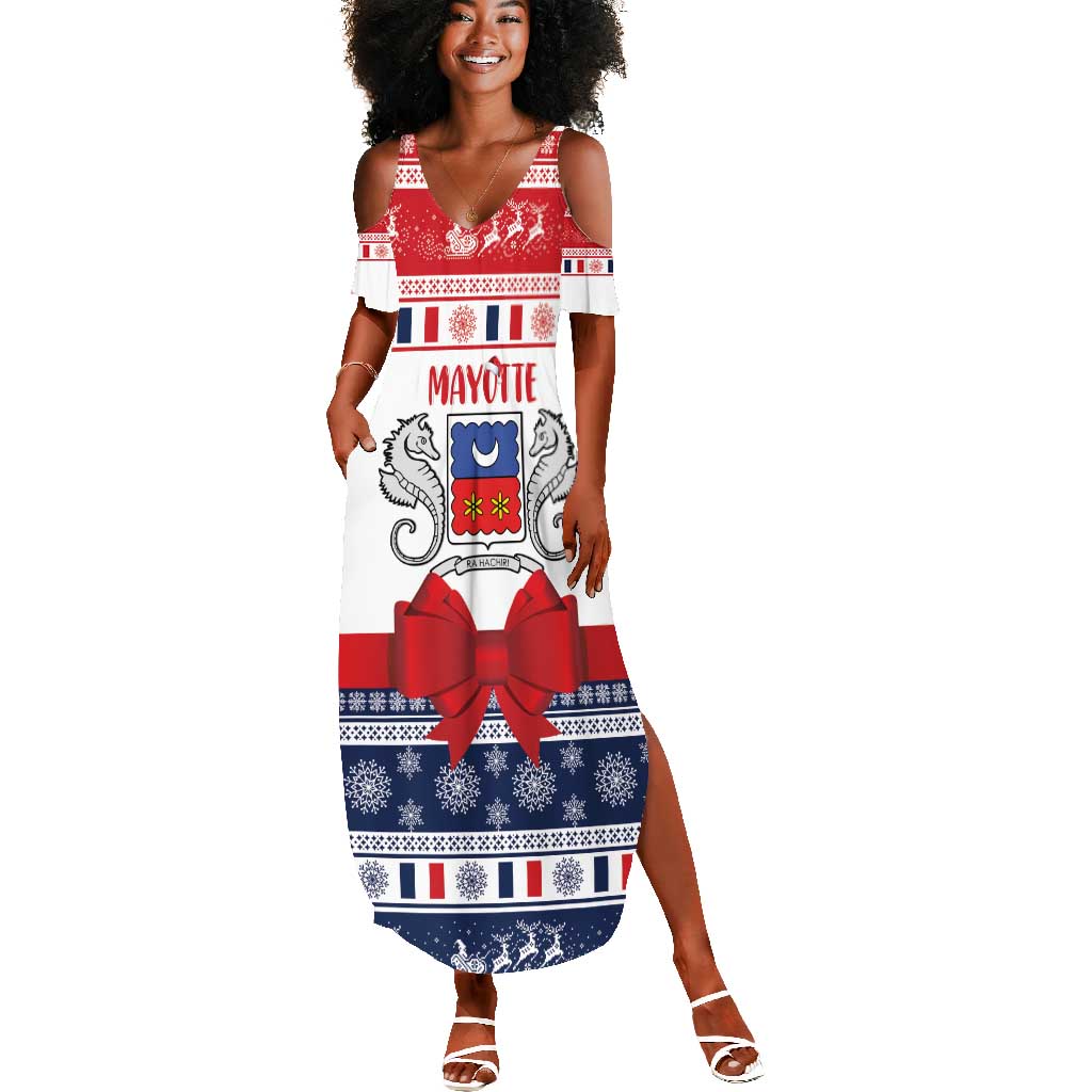 Afro Christmas in Mayotte Personalized Summer Maxi Dress Joyeux Noel - African Pride