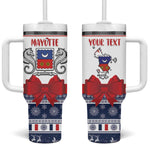 Afro Christmas in Mayotte Personalized Tumbler With Handle Joyeux Noel - African Pride