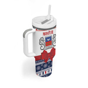 Afro Christmas in Mayotte Personalized Tumbler With Handle Joyeux Noel - African Pride