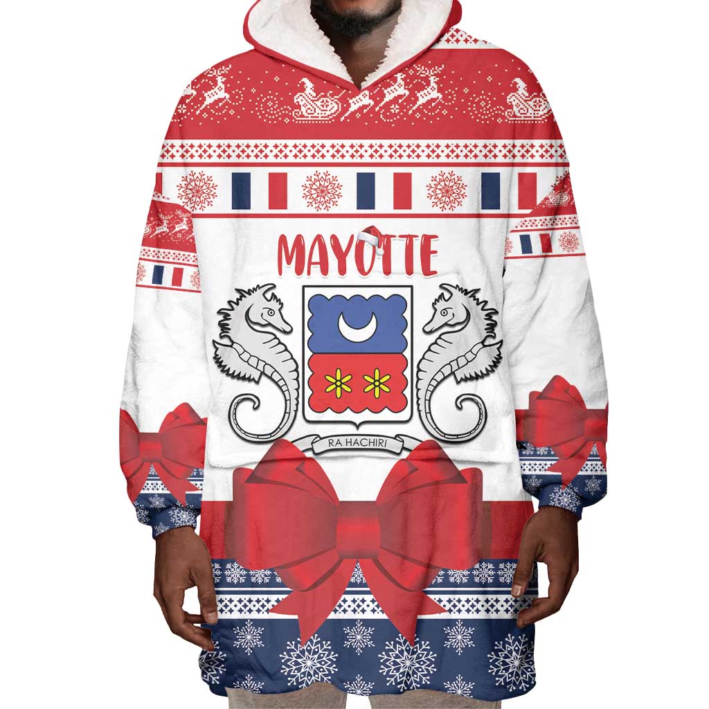 Afro Christmas in Mayotte Personalized Wearable Blanket Hoodie Joyeux Noel - African Pride