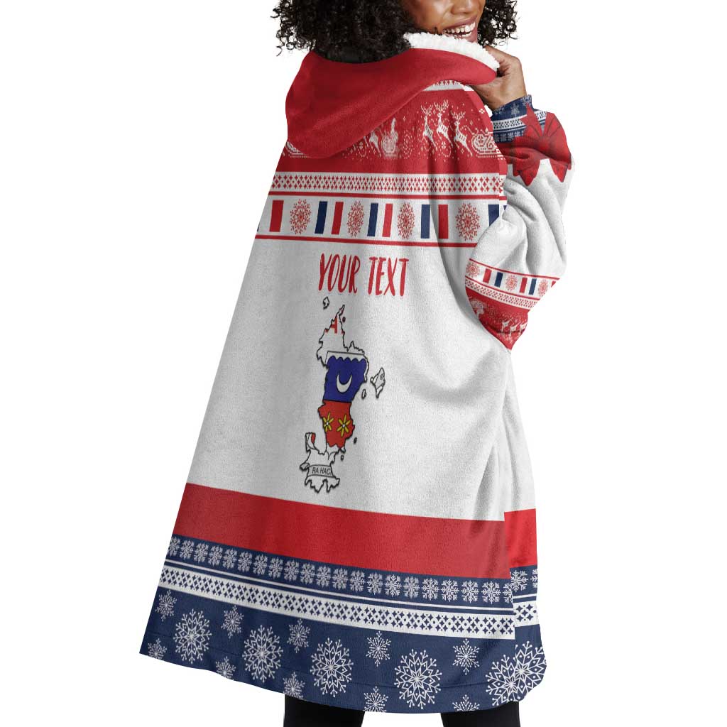 Afro Christmas in Mayotte Personalized Wearable Blanket Hoodie Joyeux Noel - African Pride