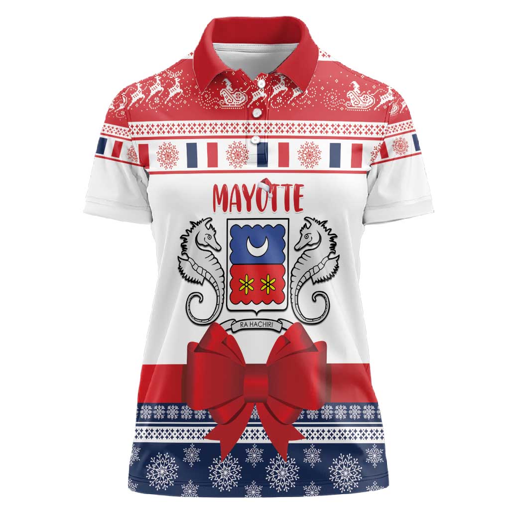 Afro Christmas in Mayotte Personalized Women Polo Shirt Joyeux Noel - African Pride