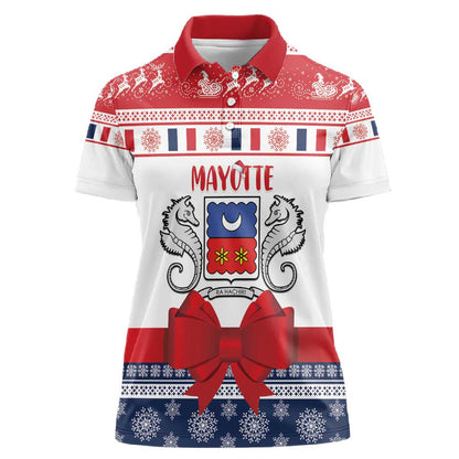 Afro Christmas in Mayotte Personalized Women Polo Shirt Joyeux Noel - African Pride