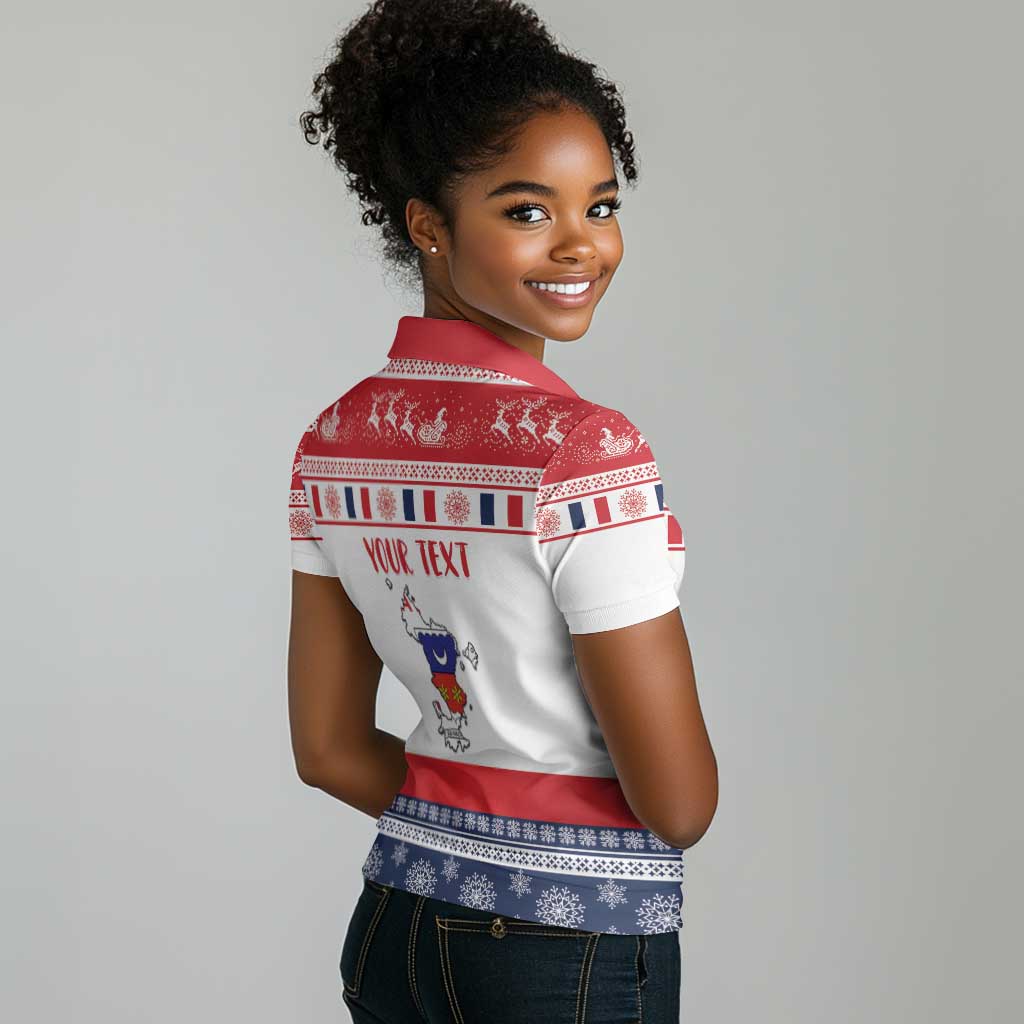 Afro Christmas in Mayotte Personalized Women Polo Shirt Joyeux Noel - African Pride