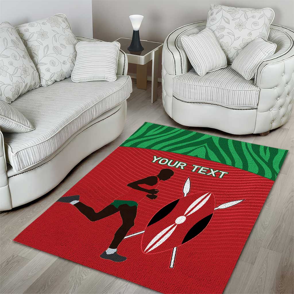 Custom Afro Athletics Kenya Area Rug Kenyan Runner - Maasai Shield